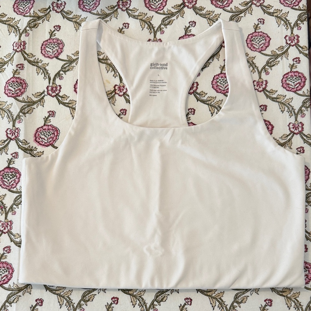 Girlfriend Collective White Racerback Tank